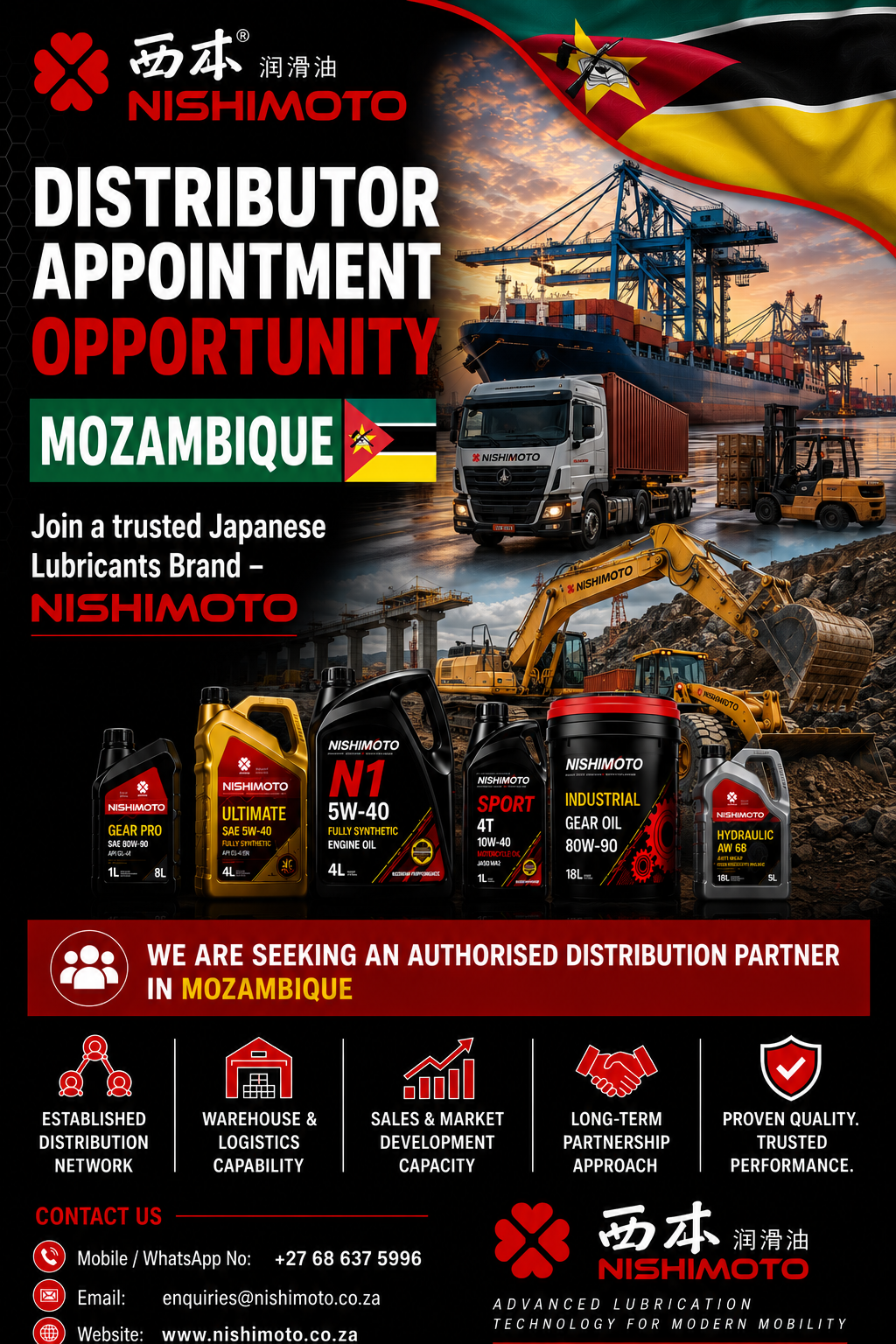 Nishimoto distributor opportunity in Mozambique