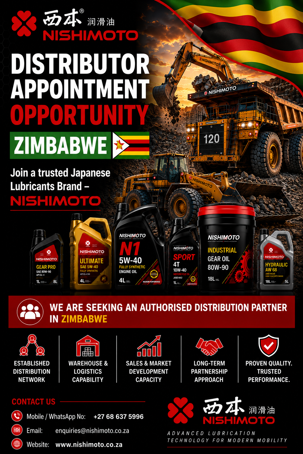 Nishimoto distributor opportunity in Zimbabwe